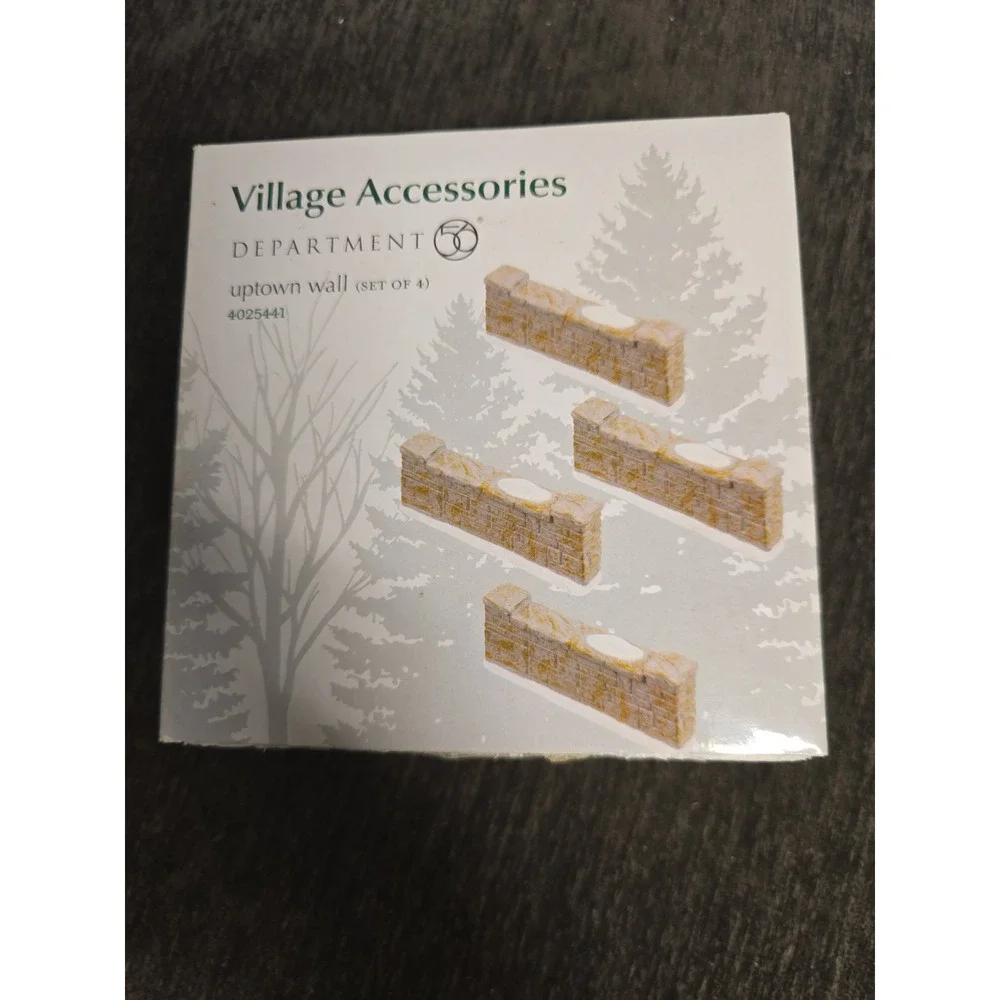 Department 56 Uptown Wall Set Of 4 4025441 Retired Village Accessories